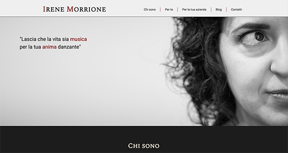 A screenshot of the website www.irenemorrione.it